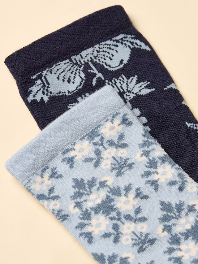Joules Everyday Blue/Navy 2 Pack Socks