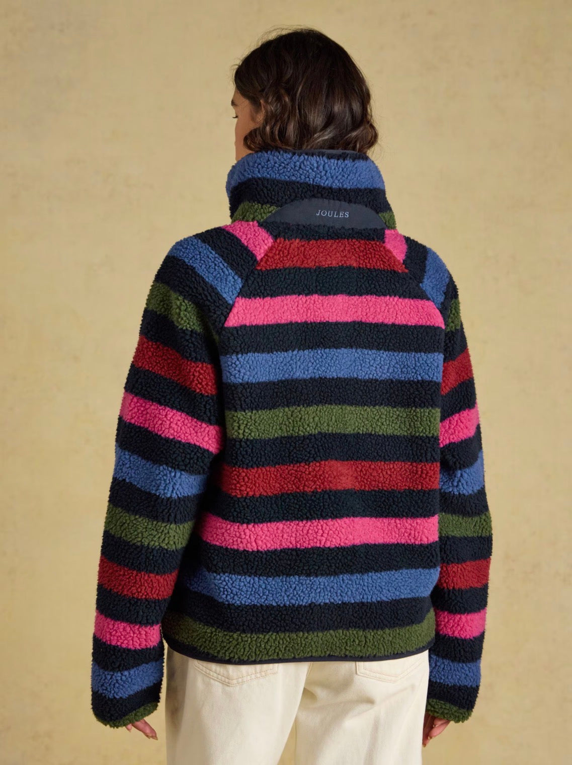 Navy Stripe Fleece Jacket