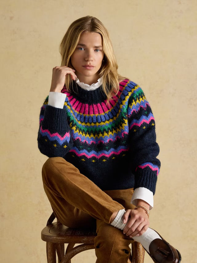 Charlie Navy Fairisle Knitted Jumper