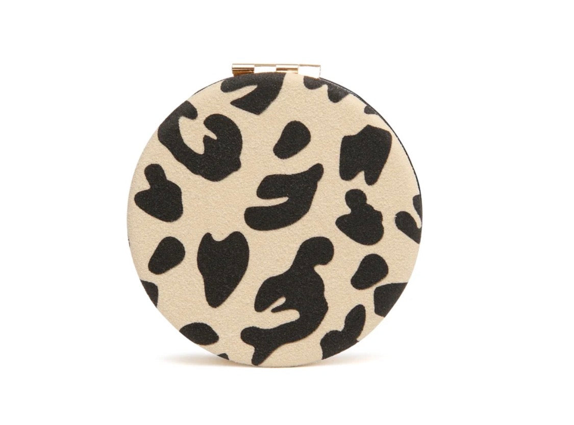 Alice Wheeler Light Leopard Round Mirror Compact