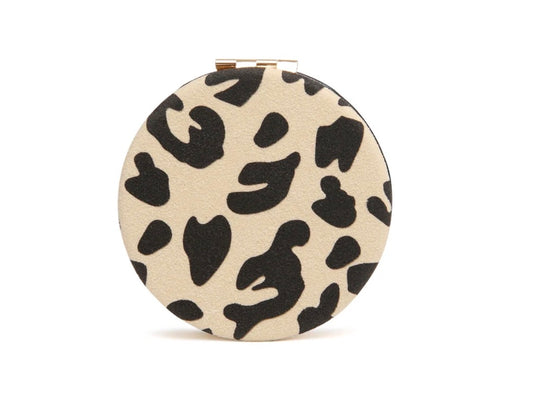 Alice Wheeler Light Leopard Round Mirror Compact