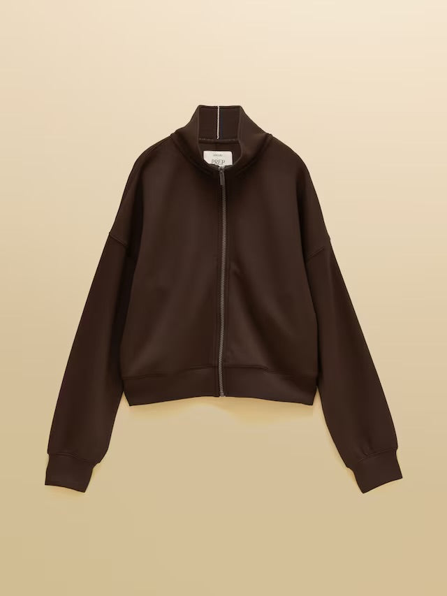 Joules Chocolate Brown Soft Full Zip Funnel Neck Sweatshirt