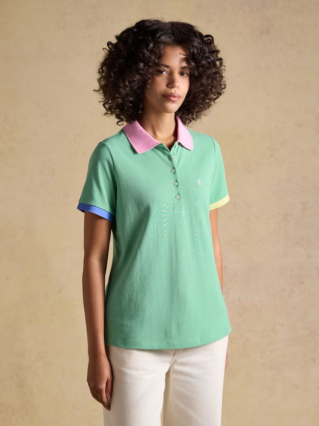 Woody Mint Green Cotton Pique Short Sleeve Polo Shirt