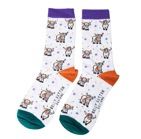Highland Cow Bamboo Socks