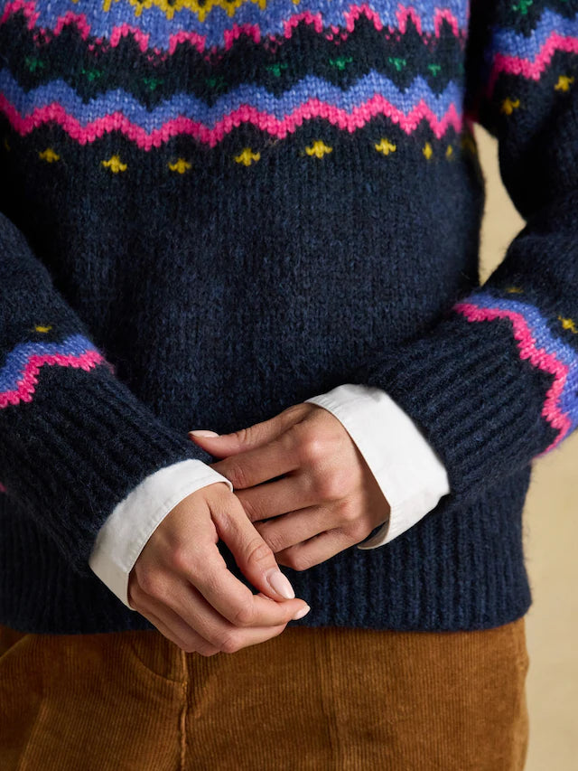Charlie Navy Fairisle Knitted Jumper