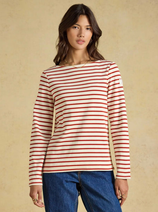 Joules Harbour Long-sleeve Top (cream & burnt orange)