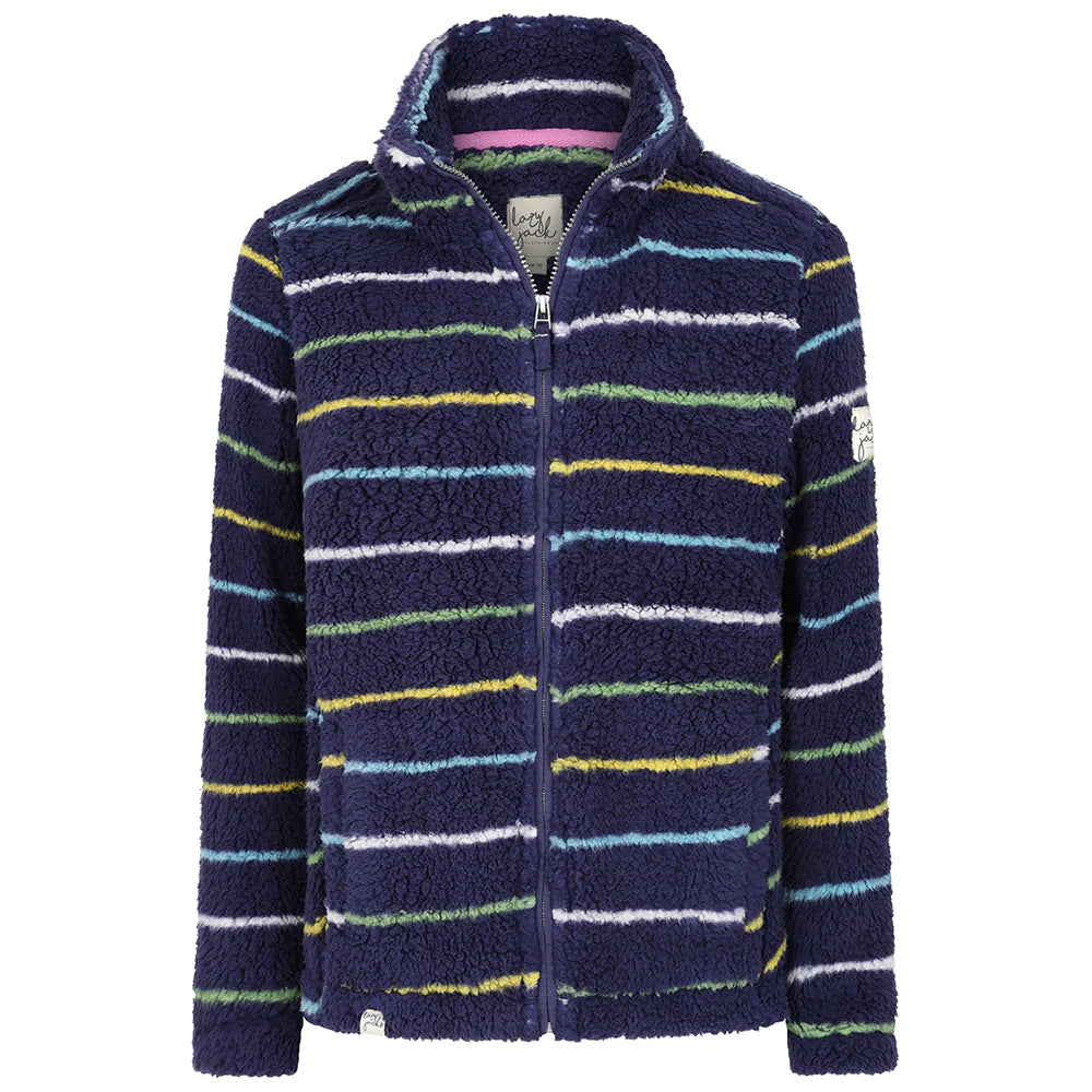 Striped Full Zip Striped Snug in Winter Greens  by Lazy Jacks