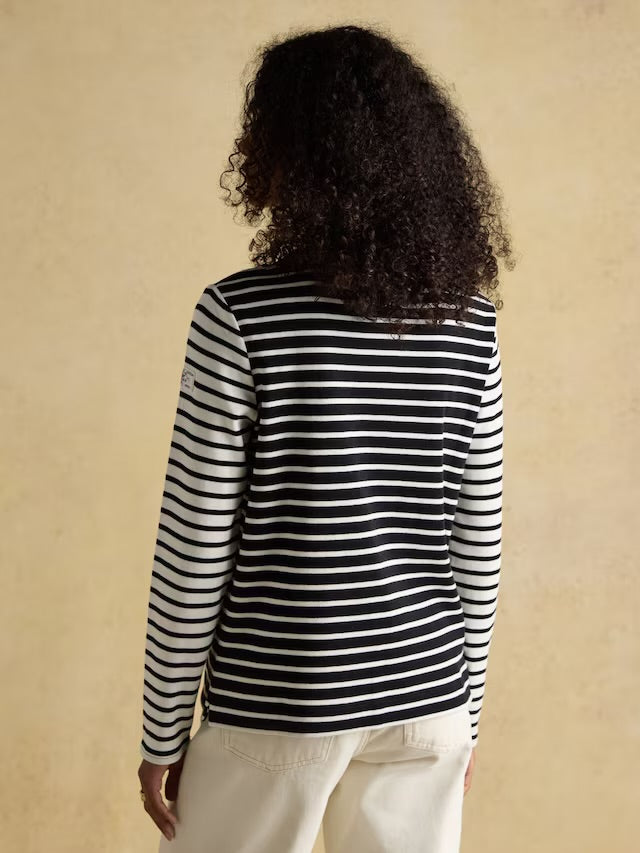 Joules Harbour Black/Cream Boat Neck Breton Top