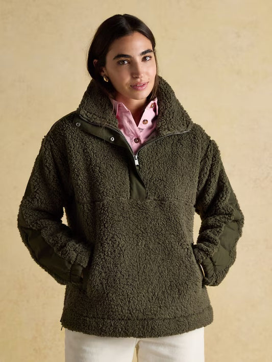 Joules Tilly Khaki Green Quarter Zip Fleece
