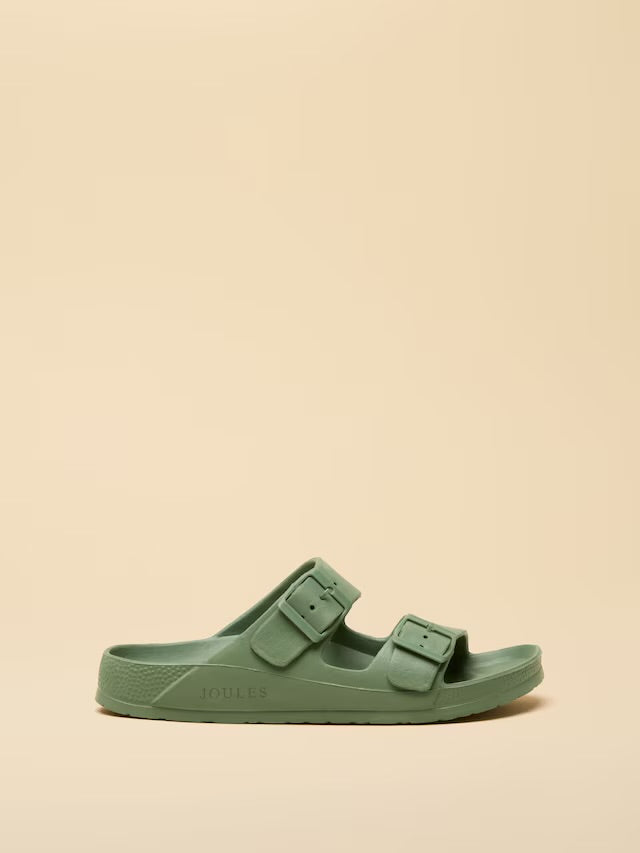 Joules Sunseeker Sage Green EVA Double Buckle Sliders