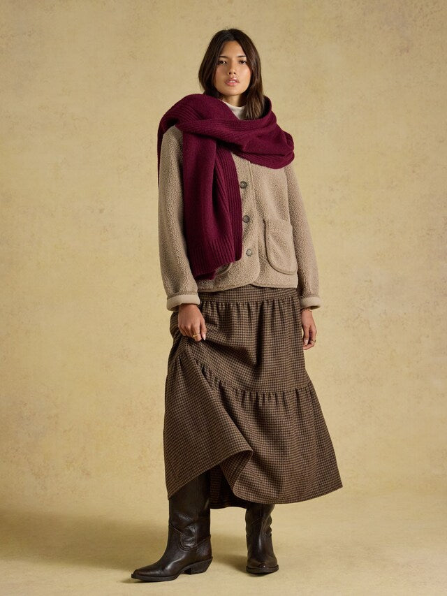 Joules Fine Knit Scarf Berry
