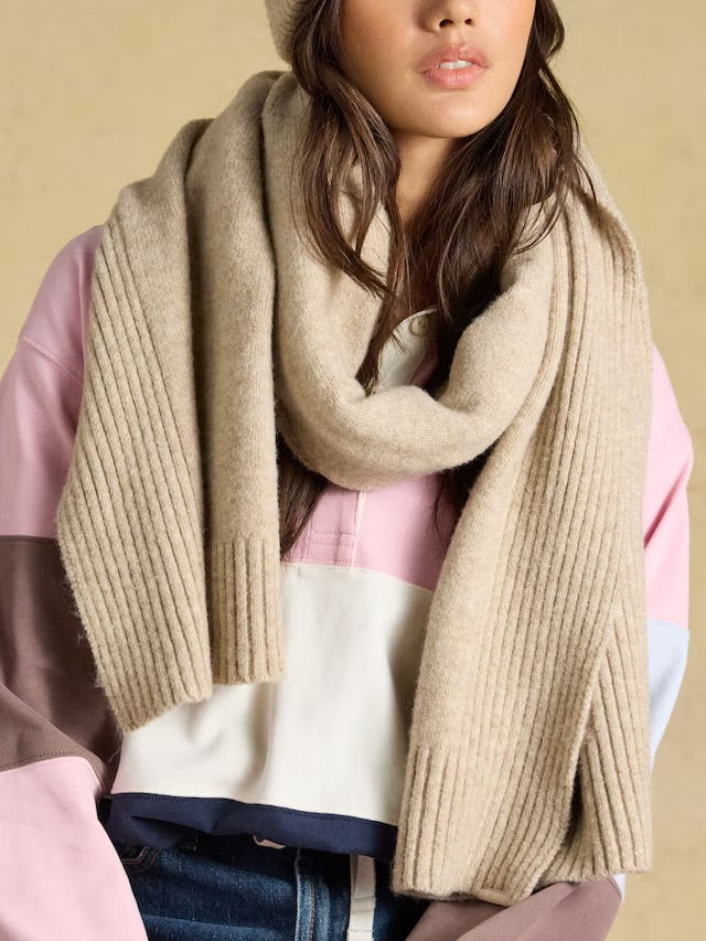 Joules Fine Knit Oatmeal Scarf