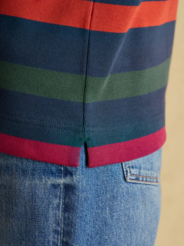 Joules Navy Stripe Harbour Boat Neck Top