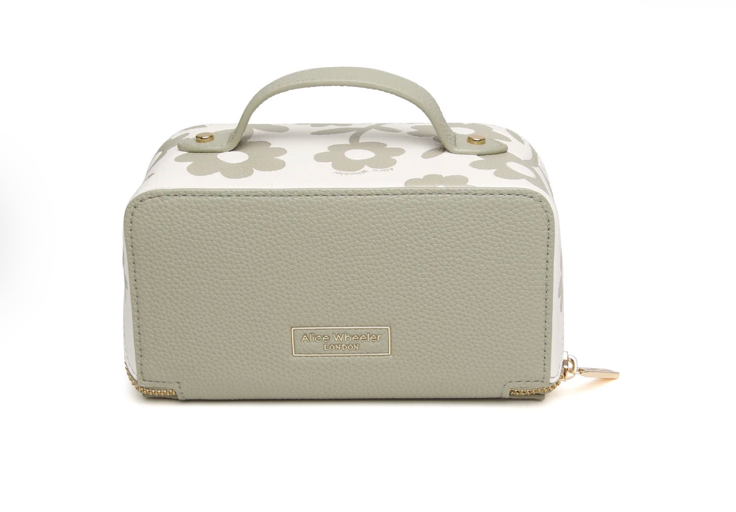 Alice Wheeler Pistachio Floral Mini Train Case
