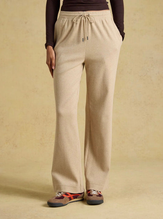 Joules Wide Leg Ribbed Joggers (Oatmeal)
