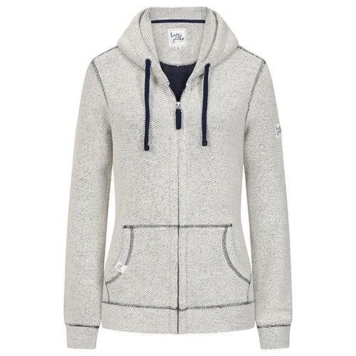 Grey Marl Full Zip Textured Sweatshirt by Lazy Jacks