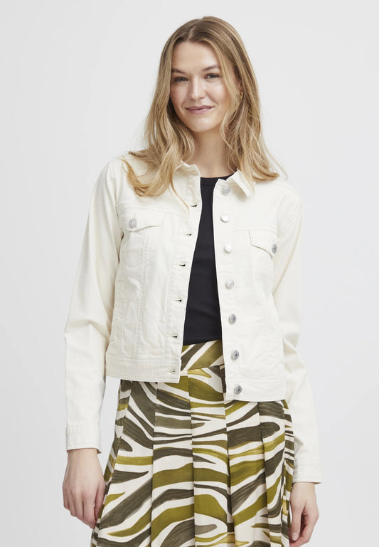 Fransa White Denim Jacket
