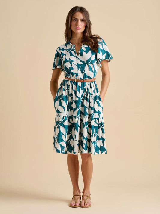 Brakeburn Woodland Leaves Knee Length Dress
