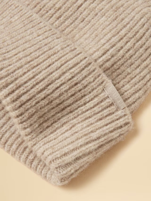 Joules Fine Knit Oatmeal Beanie Hat