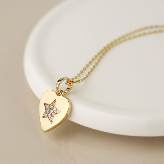 Faux Gold Plated Heart Necklace