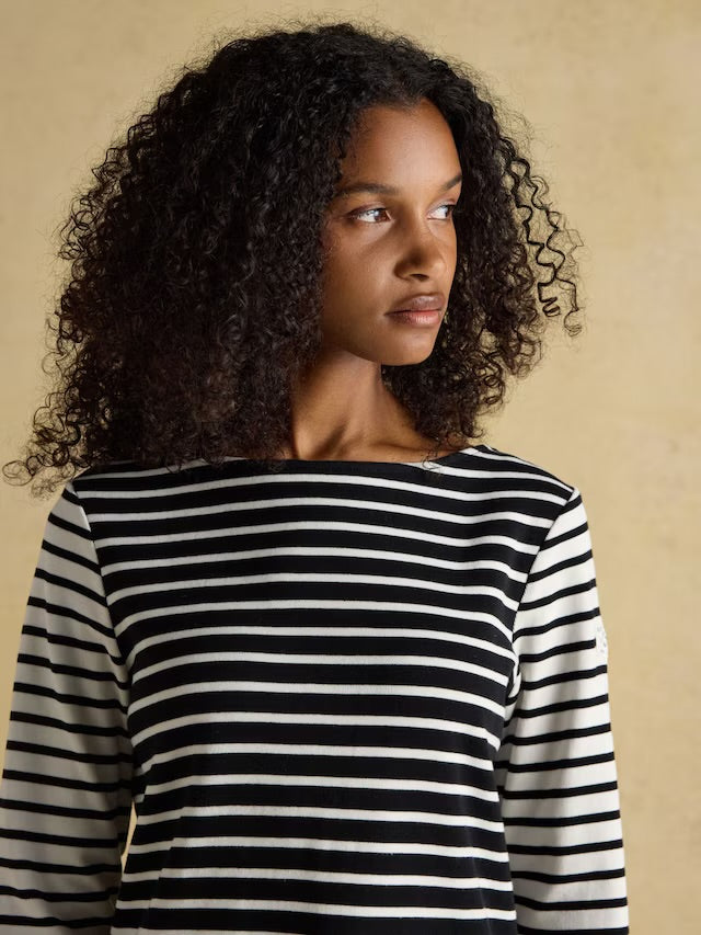 Joules Harbour Black/Cream Boat Neck Breton Top