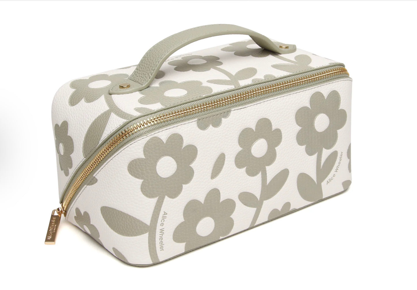 Alice Wheeler Pistachio Floral Train Case