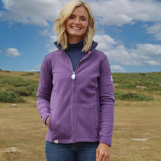 Full Zip Supersoft Sweatshirt in Mauve by Lazy Jacks