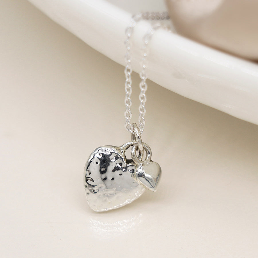 POM Sterling Silver Hearts Necklace