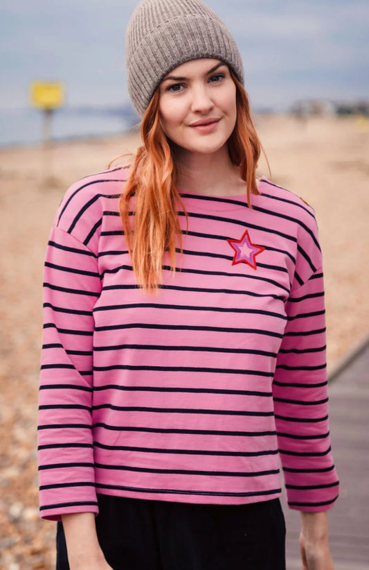 Sugarhill Celine Breton Top - Pink/Black, Star