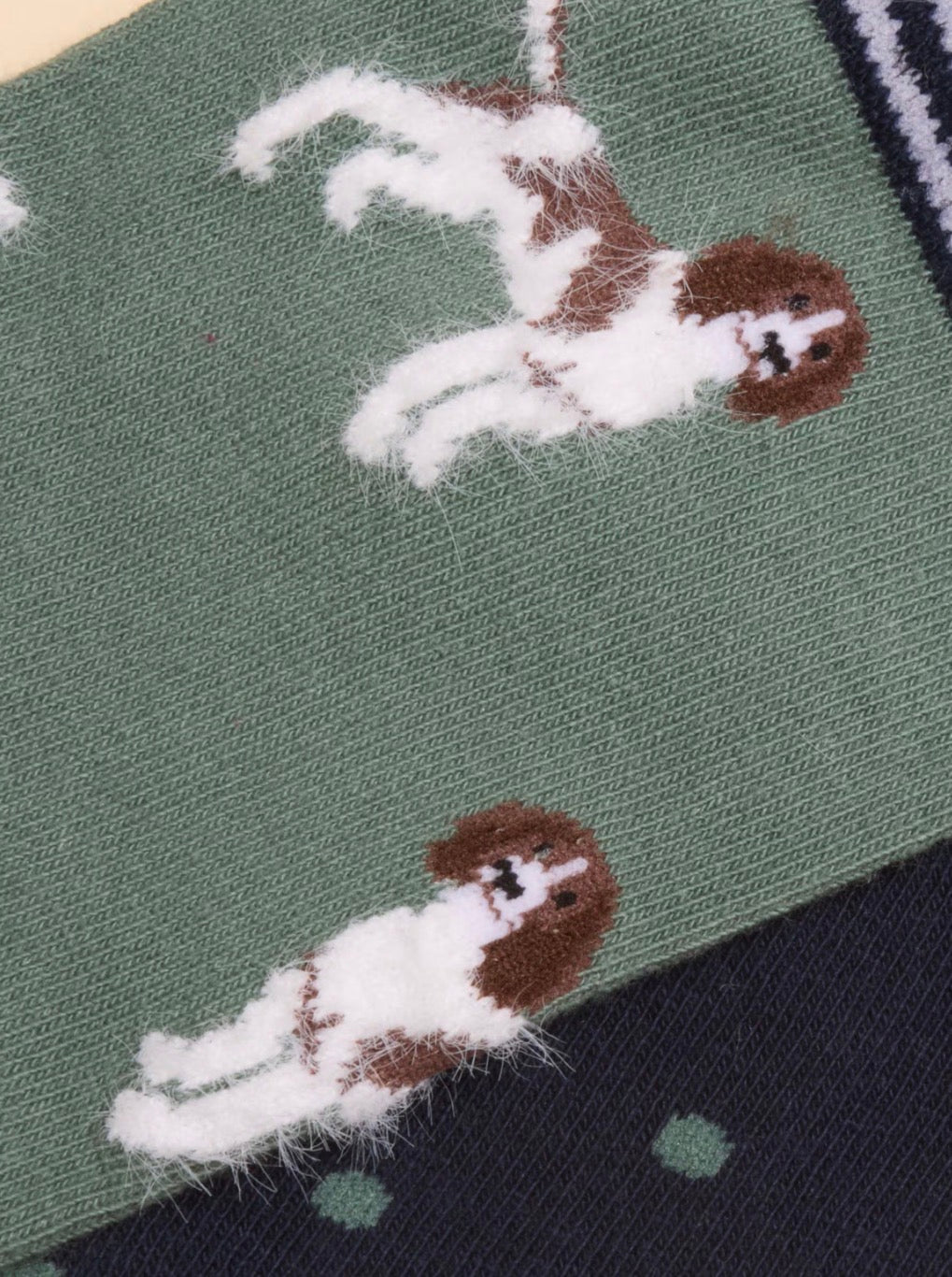 Joules Everyday Green Beagle cotton mix Socks (two pack)