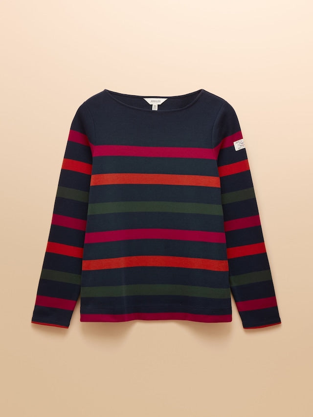 Joules Navy Stripe Harbour Boat Neck Top