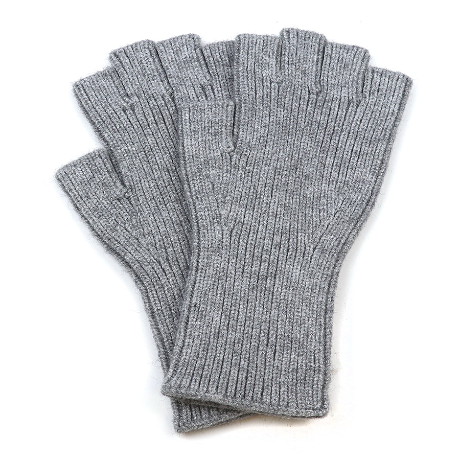 POM Grey recycled blend fingerless gloves