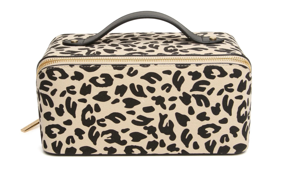 Alice Wheeler Light Leopard Train Case