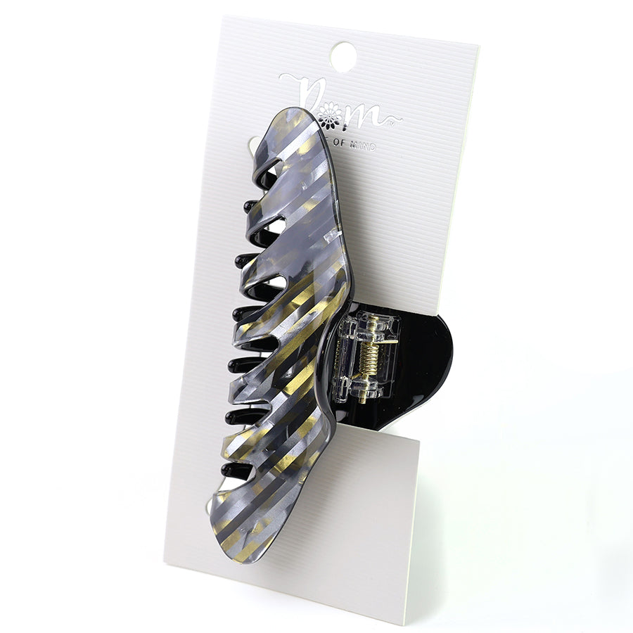 POM Blue pearlescent acrylic claw clip