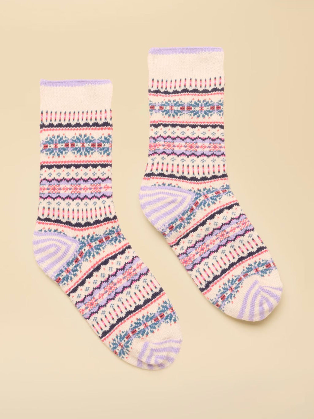 Joules Lucille Cream Fair Isle Socks