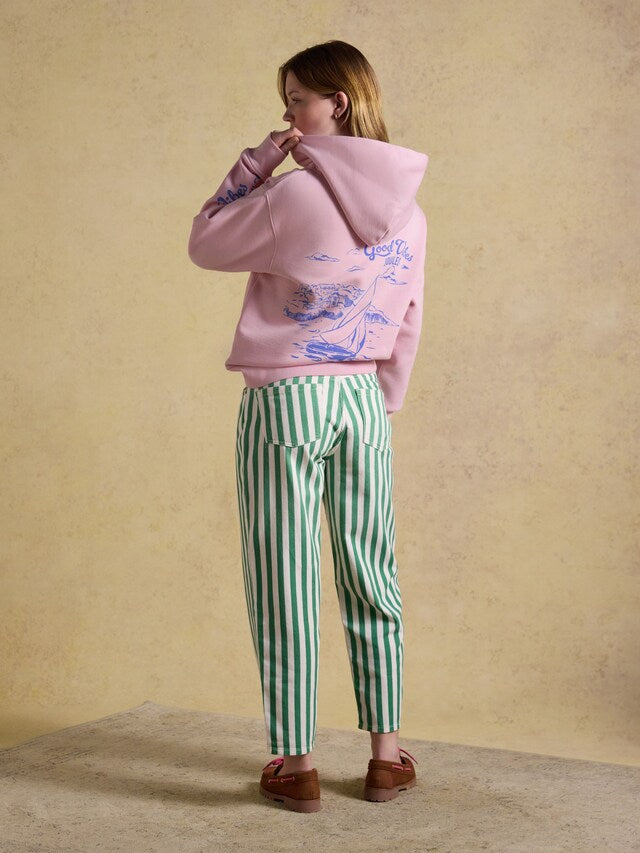 Joules Oversized Unisex Beach Hoodie Good Vibes in Pink