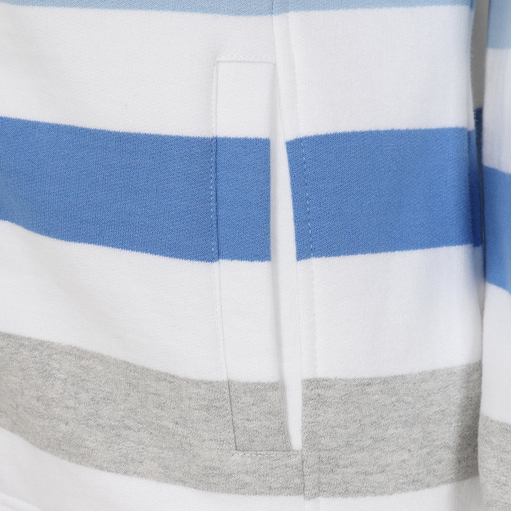 Lazy Jacks Ladies Striped Full Zip Sweatshirt - Blues