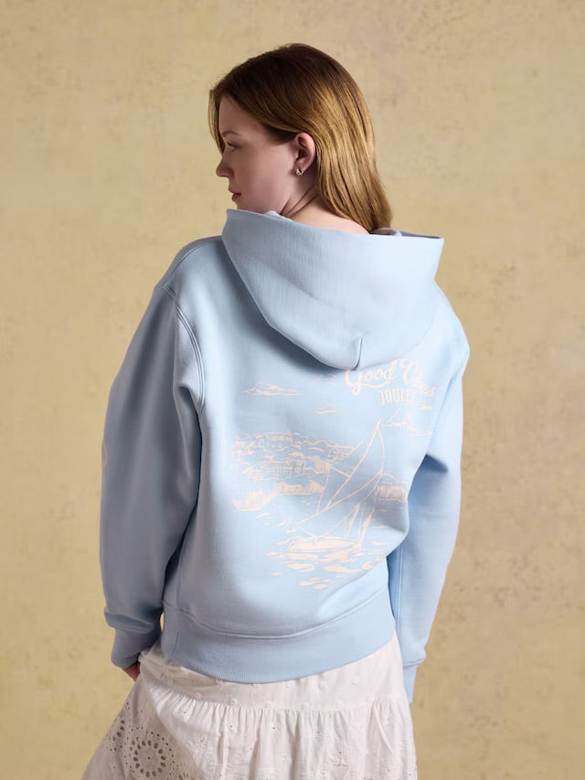 Joules Oversized Unisex Beach Hoodie Good Vibes in Blue