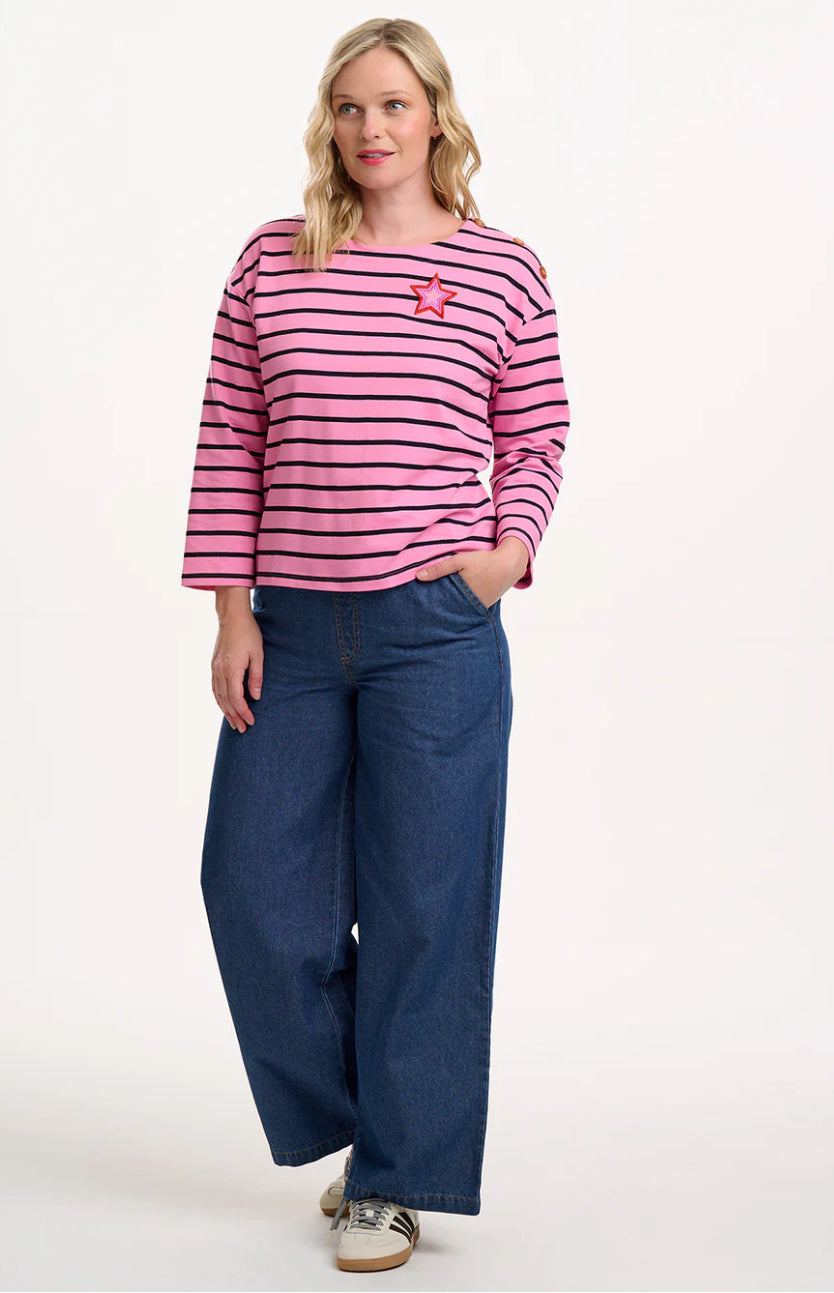 Sugarhill Celine Breton Top - Pink/Black, Star