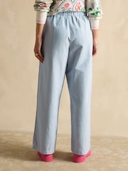 Joules Hallie Blue Stripe Pull-on Cotton Trousers