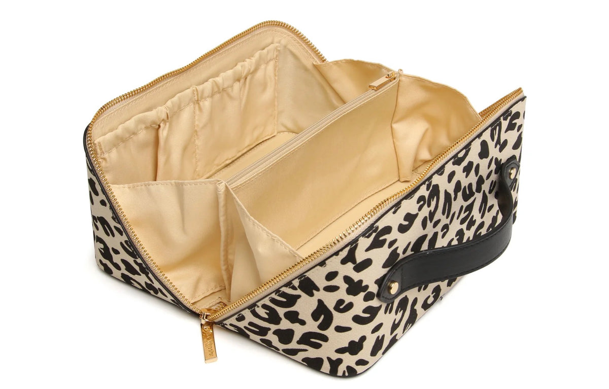 Alice Wheeler Light Leopard Train Case