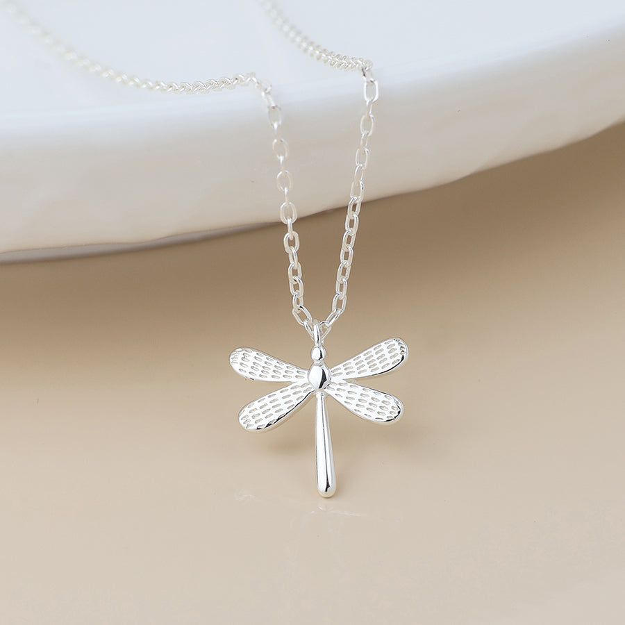 POM Sterling silver dragonfly necklace