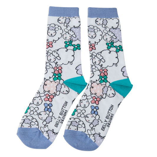 Belly Button Sheep Bamboo Socks