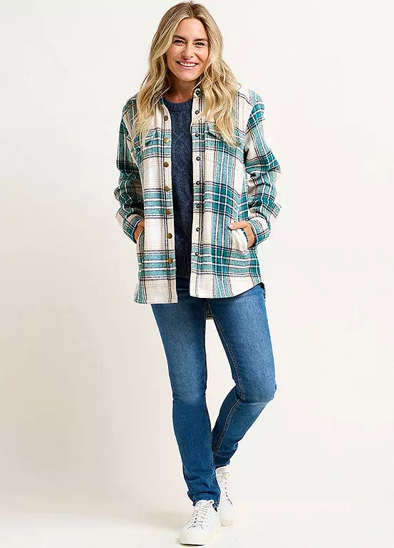 Shamrock Flannel Shacket Hoodie by Brakeburn