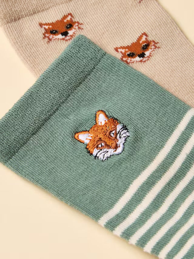 Joules Everyday Khaki/Stone 2 Pack Socks