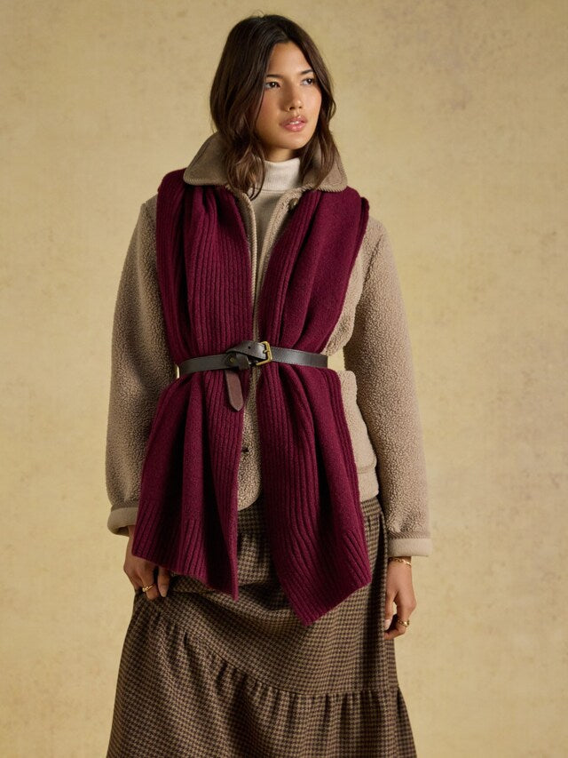 Joules Fine Knit Scarf Berry