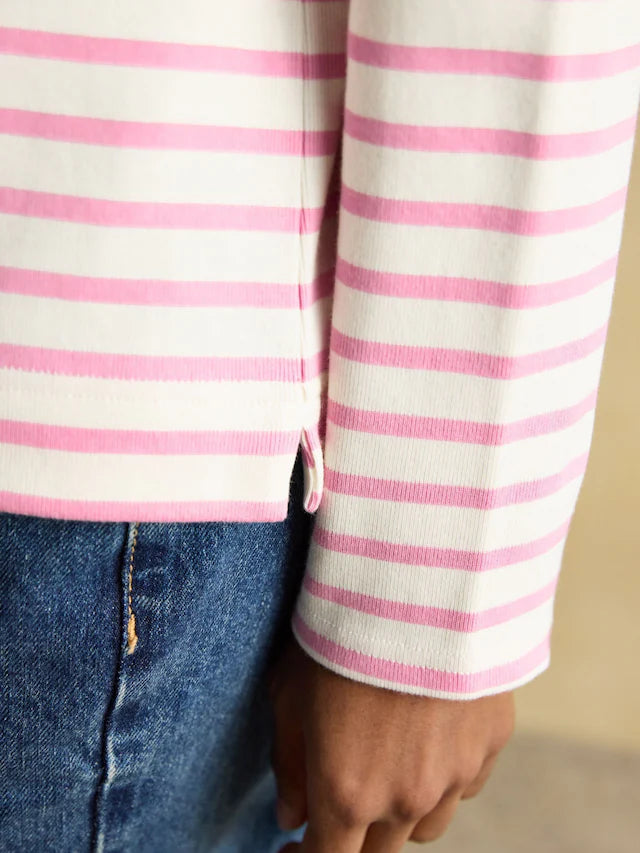 Harbour Cream/Pink Boat Neck Breton Top