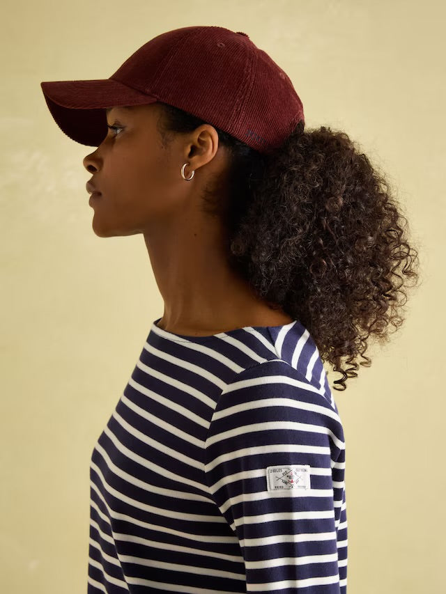 Harbour Navy & White Striped Boat Neck Breton Top