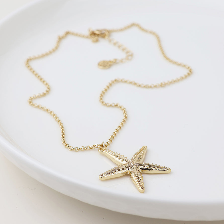 POM Golden starfish necklace