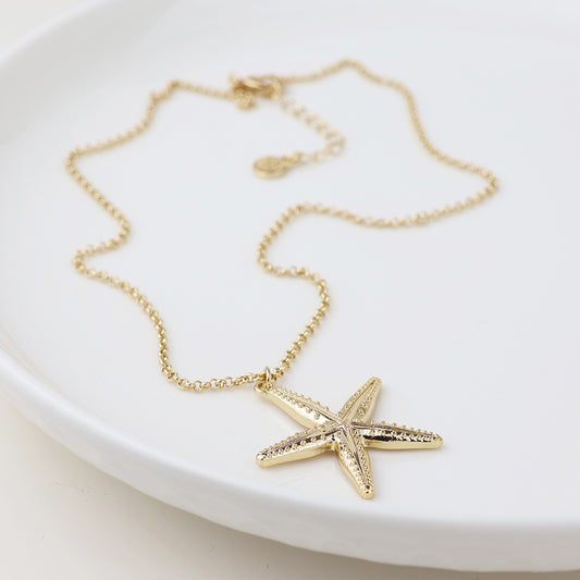 POM Golden starfish necklace